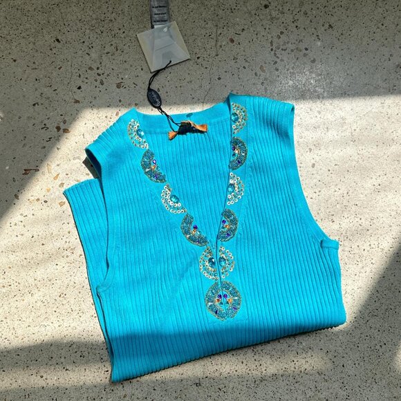 2000s beaded tank top // deadstock - Picture 7 of 8